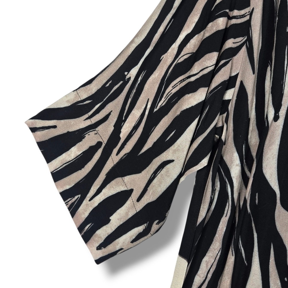 Alembika Shayna Safari Shirt Dress Maxi Pockets Zebra Print  NEW $324 Medium - Picture 14 of 16